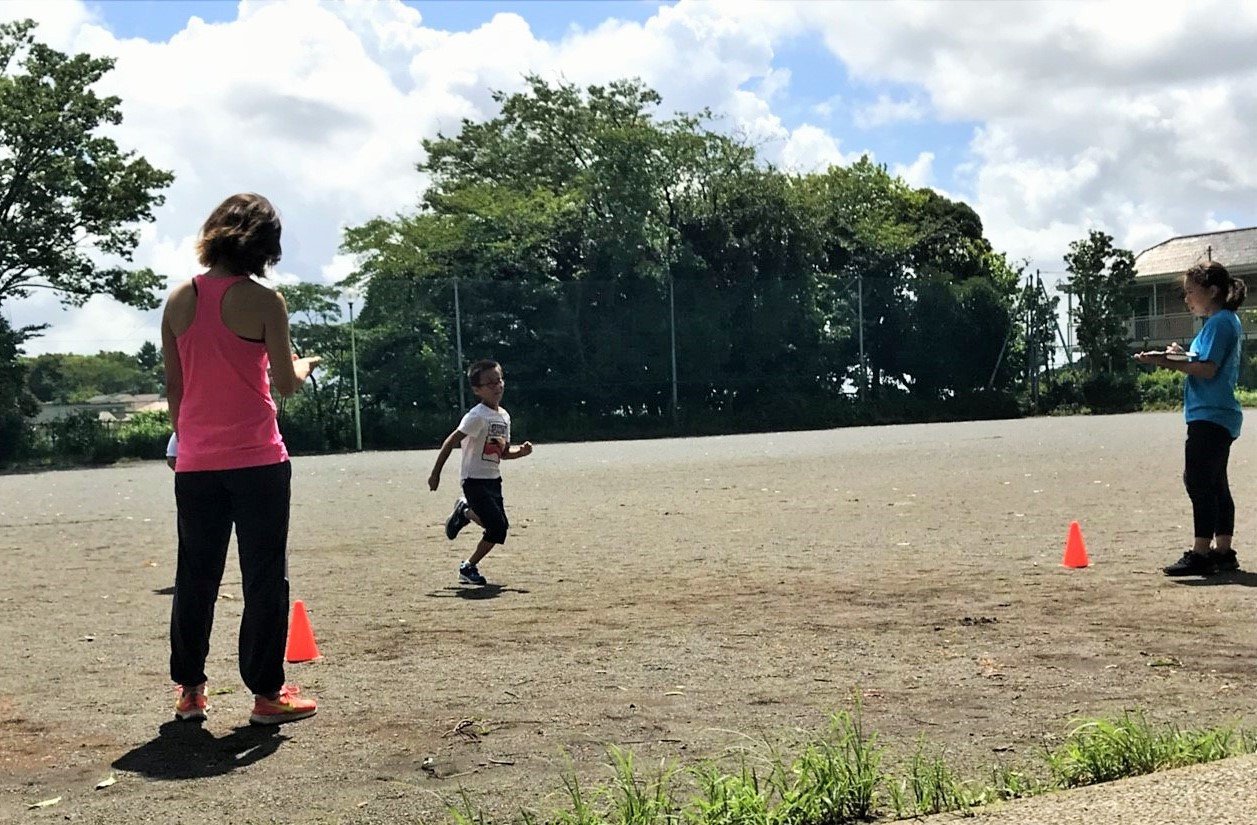 かけっこ教室の2回目のタイム測定
