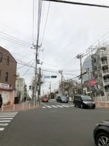 山内中学校北側交差点